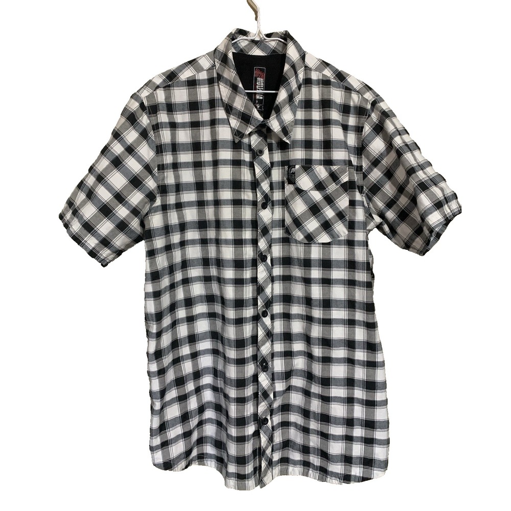 Metal‎ Mulisha Short Sleeve Button Up  Shirt Men's XL Biker Skater Y2K